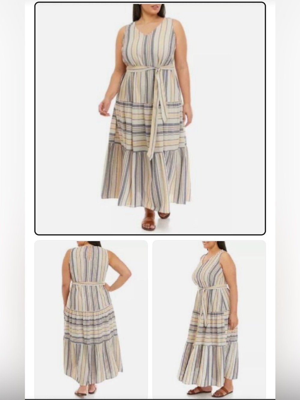 The Limited Striped Linen Maxi Dress 2X
